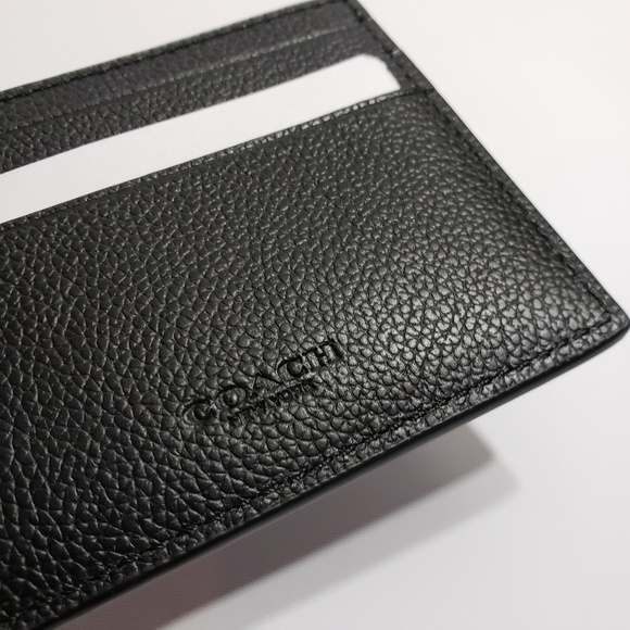 Coach Slim Billfold Wallet Varsity Stripe Black - Picture 6 of 8